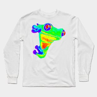 Green and red frog "HELLO" V2 Long Sleeve T-Shirt